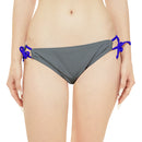 "Skull & Barrel" Base Dark Grey - Black Logo - Loop Tie Side Bikini Bottom (AOP)