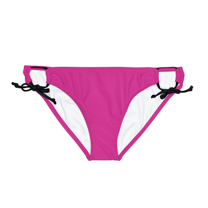 "Skull & Barrel" Base Light Pink - Black Logo - Loop Tie Side Bikini Bottom (AOP)