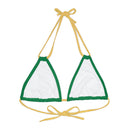 "Skull & Barrel" Base Dark Green - Right Logo - Strappy Triangle Bikini Top (AOP)