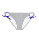 "Skull & Barrel" Base Light Grey - White Logo - Loop Tie Side Bikini Bottom (AOP)