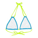 "Skull & Barrel" Base Turquoise - Right Logo - Strappy Triangle Bikini Top (AOP)