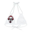 "Skull & Barrel" Base White - Right Logo - Strappy Triangle Bikini Top (AOP)