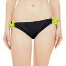 "Skull & Barrel" Base Black - White Logo - Loop Tie Side Bikini Bottom (AOP)