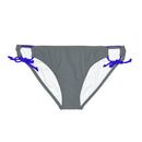 "Skull & Barrel" Base Dark Grey - White Logo - Loop Tie Side Bikini Bottom (AOP)