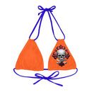 "Skull & Barrel" Base Orange - Left Logo - Strappy Triangle Bikini Top (AOP)
