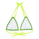 "Skull & Barrel" Base Green - Right Logo - Strappy Triangle Bikini Top (AOP)