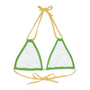 "Skull & Barrel" Base Green - Right Logo - Strappy Triangle Bikini Top (AOP)