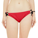 "Skull & Barrel" Base Dark Red - Black Logo - Loop Tie Side Bikini Bottom (AOP)