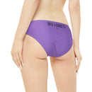 "Skull & Barrel" Base Light Purple - Black Logo - Loop Tie Side Bikini Bottom (AOP)