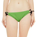 "Skull & Barrel" Base Green - White Logo - Loop Tie Side Bikini Bottom (AOP)