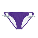 "Skull & Barrel" Base Purple - White Logo - Loop Tie Side Bikini Bottom (AOP)