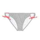 "Skull & Barrel" Base Light Grey - Black Logo - Loop Tie Side Bikini Bottom (AOP)