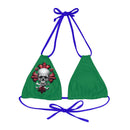"Skull & Barrel" Base Dark Green - Right Logo - Strappy Triangle Bikini Top (AOP)