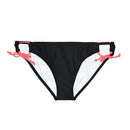 "Skull & Barrel" Base Black - Black Logo - Loop Tie Side Bikini Bottom (AOP)