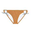"Skull & Barrel" Base Light Brown - Black Logo - Loop Tie Side Bikini Bottom (AOP)