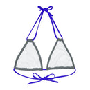 "Skull & Barrel" Base Dark Grey- Left Logo - Strappy Triangle Bikini Top (AOP)