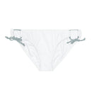 "Skull & Barrel" Base White - Black Logo - Loop Tie Side Bikini Bottom (AOP)
