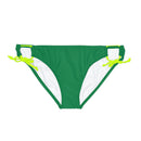 "Skull & Barrel" Base Dark Green - Black Logo - Loop Tie Side Bikini Bottom (AOP)