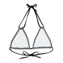 "Skull & Barrel" Base Dark Grey- Left Logo - Strappy Triangle Bikini Top (AOP)