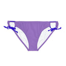 "Skull & Barrel" Base Light Purple - White Logo - Loop Tie Side Bikini Bottom (AOP)