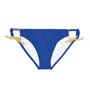 "Skull & Barrel" Base Dark Blue - Black Logo - Loop Tie Side Bikini Bottom (AOP)