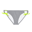 "Skull & Barrel" Base Grey - White Logo - Loop Tie Side Bikini Bottom (AOP)