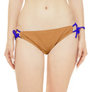 "Skull & Barrel" Base Light Brown - Black Logo - Loop Tie Side Bikini Bottom (AOP)