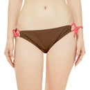 "Skull & Barrel" Base Brown - Black Logo - Loop Tie Side Bikini Bottom (AOP)