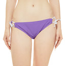 "Skull & Barrel" Base Light Purple - Black Logo - Loop Tie Side Bikini Bottom (AOP)