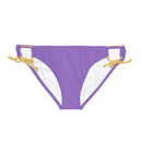 "Skull & Barrel" Base Light Purple - Black Logo - Loop Tie Side Bikini Bottom (AOP)
