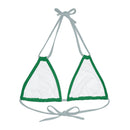 "Skull & Barrel" Base Dark Green - Right Logo - Strappy Triangle Bikini Top (AOP)