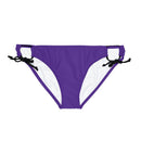 "Skull & Barrel" Base Purple - White Logo - Loop Tie Side Bikini Bottom (AOP)