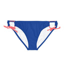 "Skull & Barrel" Base Dark Blue - Black Logo - Loop Tie Side Bikini Bottom (AOP)