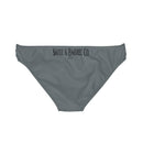 "Skull & Barrel" Base Dark Grey - Black Logo - Loop Tie Side Bikini Bottom (AOP)