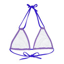 "Skull & Barrel" Base Light Purple - Right Logo - Strappy Triangle Bikini Top (AOP)