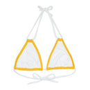 "Skull & Barrel" Base Yellow - Right Logo - Strappy Triangle Bikini Top (AOP)