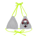 "Skull & Barrel" Base Light Grey - Left Logo - Strappy Triangle Bikini Top (AOP)