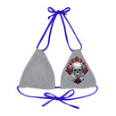 "Skull & Barrel" Base Grey - Left Logo - Strappy Triangle Bikini Top (AOP)
