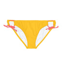 "Skull & Barrel" Base Yellow - Black Logo - Loop Tie Side Bikini Bottom (AOP)