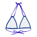"Skull & Barrel" Base Dark Blue - Right Logo - Strappy Triangle Bikini Top (AOP)