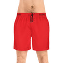 Men's Mid-Length Swim Shorts - Red