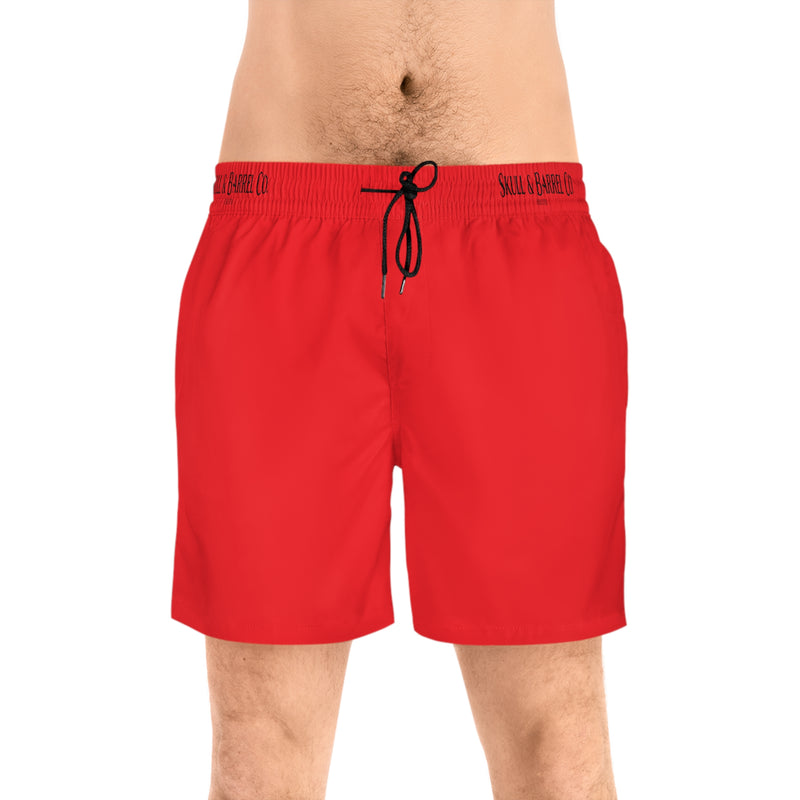 Men's Mid-Length Swim Shorts - Red