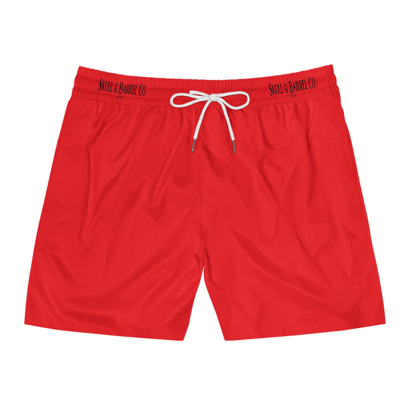 Men's Mid-Length Swim Shorts - Red