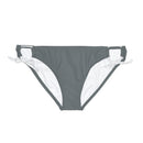 "Skull & Barrel" Base Dark Grey - Black Logo - Loop Tie Side Bikini Bottom (AOP)