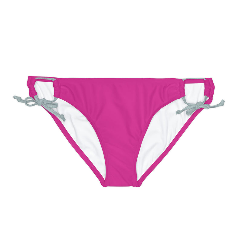 "Skull & Barrel" Base Light Pink - Black Logo - Loop Tie Side Bikini Bottom (AOP)