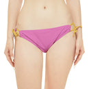 "Skull & Barrel" Base Light Pink - Black Logo - Loop Tie Side Bikini Bottom (AOP)