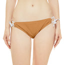 "Skull & Barrel" Base Light Brown - Black Logo - Loop Tie Side Bikini Bottom (AOP)