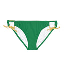 "Skull & Barrel" Base Dark Green - Black Logo - Loop Tie Side Bikini Bottom (AOP)