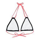 "Skull & Barrel" Base Black - Right Logo - Strappy Triangle Bikini Top (AOP)