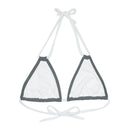 "Skull & Barrel" Base Dark Grey - Right Logo - Strappy Triangle Bikini Top (AOP)